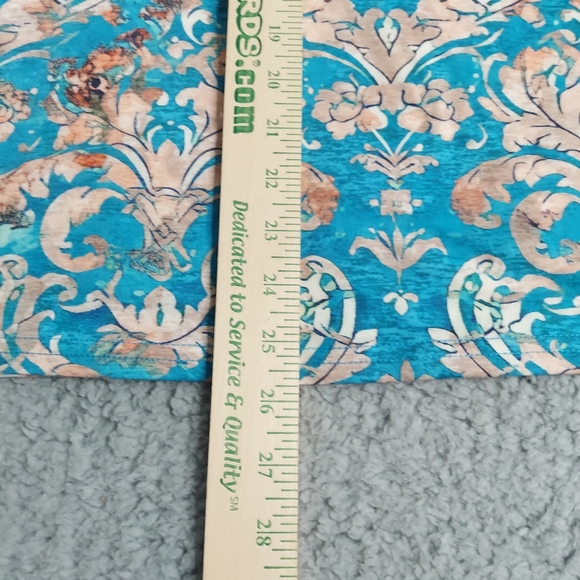 Just Fashion Pullover Top M Blue Paisley Mock Button Collar Soft Cozy Pullover - Picture 10 of 13